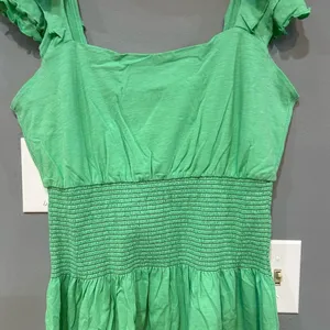 Nation LTD Anthropologie Brittani smocked waist‎ midi dress green size M NWT thumbnail 3