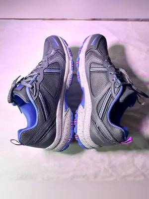 Skechers Gray Athletic Walking Shoe with Purple & Light Blue Accents thumbnail 8