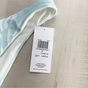 nwt HURLEY wave runner cheeky French printed high rise swim bottoms blue thumbnail 2