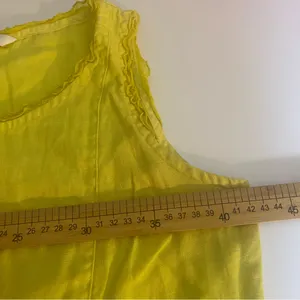 Women's Sleeveless Lime Yellow Summer linen Midi Dress Coastal‎ Beach Breathable thumbnail 9