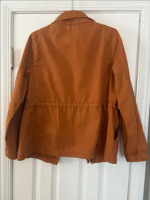 Old Navy Burnt Orange Rust Canvas Utility Field Jacket Drawstring Waist Medium M thumbnail 6
