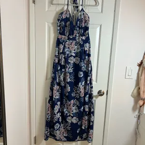 Parisian Works Pink and Blue Maxi Sundress Sleeveless Size 6‎ Tall US thumbnail 5