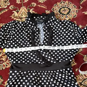 Chic Black‎ and White Polka Dot Midi Dress Hypnotik Size M thumbnail 4