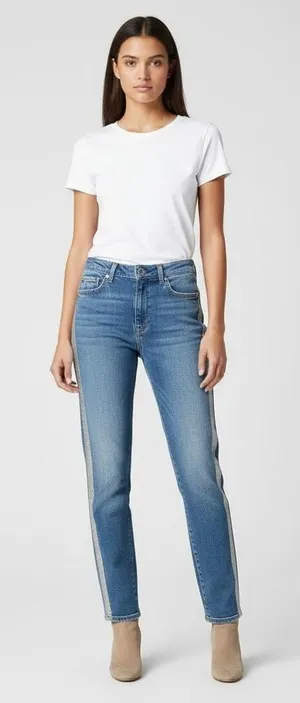 7 for all mankind high waist ankle skinny jeans size 27 thumbnail 1