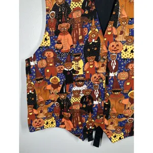 Vintage Halloween Womens Vest XL Teddy Bears Pumpkins Costumes 100% Cotton 90s thumbnail 12