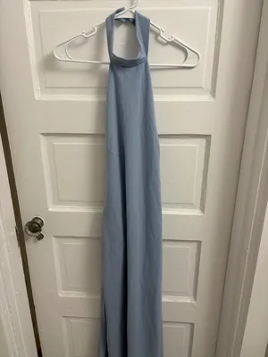 parthea Baby Blue Halter Formal Dress thumbnail 4