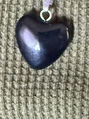 Deep Purple Heart Pendant Necklace - Women Jewelry thumbnail 2