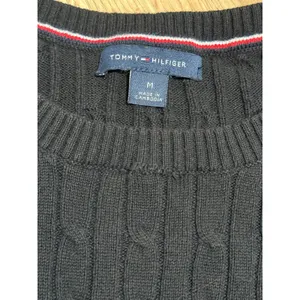Tommy Hilfiger Womens black‎ Cable Knit Cotton Sweater Size M Crew Neck Logo thumbnail 4