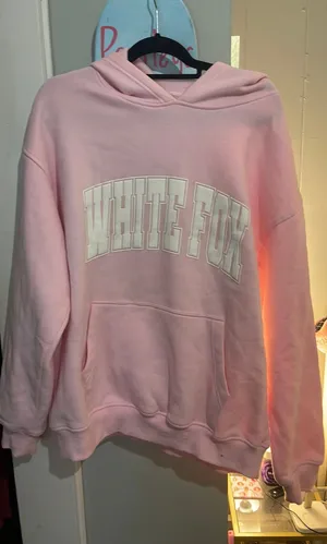 Pink White Fox Hoodie L/XL thumbnail 1