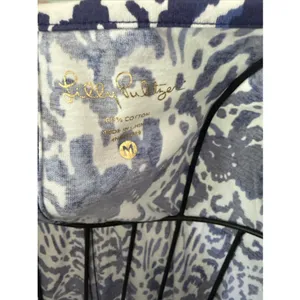 LILLY PULITZER Ocean Ridge cotton roll tab‎ sleeve shift dress Medium thumbnail 4