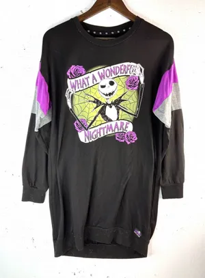 Nightmare Before Christmas M Black and Purple Long Sleeve Dress thumbnail 1