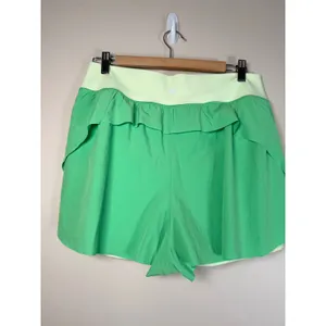 Athleta Crossover Run Short Green Lime Two Tone Athletic Shorts Large thumbnail 4