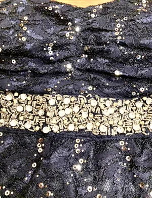 My michelle strapless navy blue rhinestone-embellished cocktail dress size 7 thumbnail 11