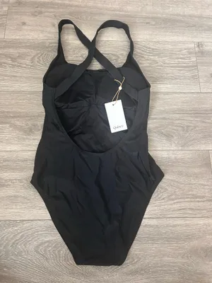 New Quince Cross-Back One-Piece Swimsuit in Black Size Large thumbnail 11