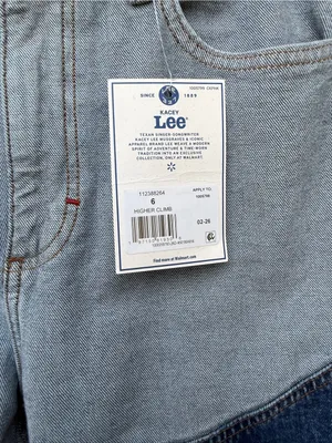 Lee Two-Tone High-Rise Flare Jeans — Light Blue & Dark Blue thumbnail 4