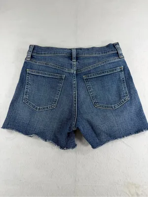 GAP High Rise Denim Cutoff Shorts Size 25 Raw‎ Hem Medium Wash thumbnail 2
