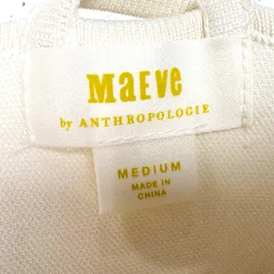 Anthropologie Maeve Bustier Peplum Tank Double Crisscross Straps Ivory Medium thumbnail 5