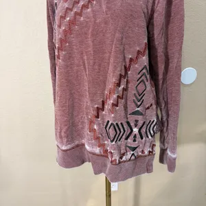 Ariat Women's Sweatshirt Turtleneck Maroon Aztec Native Western Sz M Biker Boho thumbnail 3