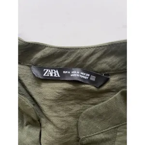 Zara Belted Short Sleeve Jumpsuit Dark khaki Size Medium thumbnail 4