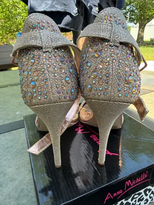 Anne Michelle Rhinestone Strappy High Heel Sandals in Rose Gold thumbnail 4