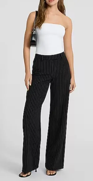 EXPRESS Editor Studio Stretch Twill Mid Rise Pinstripe Trouser Pant thumbnail 1