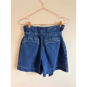 Lauren Ralph Lauren Denim Shorts Women‎ 4 Blue Paperbag Waist Belted High Rise thumbnail 5