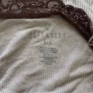 American Eagle Soft & Sexy Ribbed Lace Trim Cami Top in Purple thumbnail 3