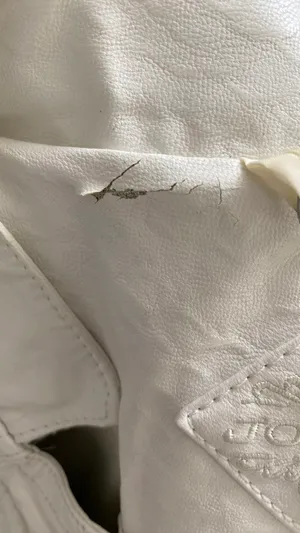 White Leather Jacket Size XL thumbnail 6