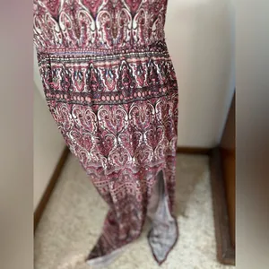 American Eagle Soft & Sexy Paisley Print Long Dress Side Slit Size M thumbnail 7