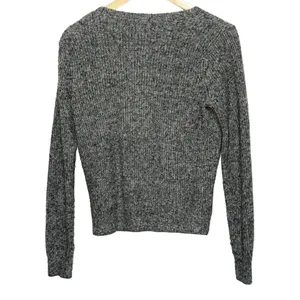 Abercrombie & Fitch Gray Ribbed Knit Long Sleeve Wrap V-Neck Sweater Size Medium thumbnail 4