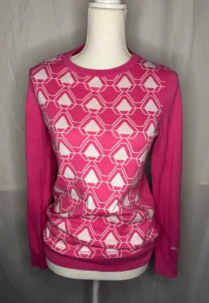 Puma Pink and White Geometric Crewneck Sweater thumbnail 1