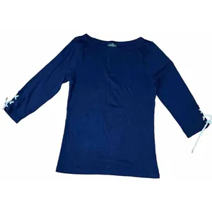 Lauren Ralph Lauren Shirt Womens Size Small Blue Navy 3/4 Length Sleeve Comfort‎ thumbnail 2