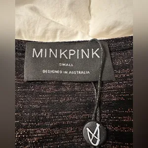 MINKPINK Imane Ruched Top - NWT - Size S Puff Sleeve Metallic Cropped Blouse thumbnail 10