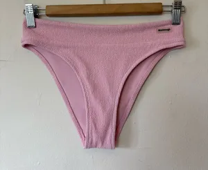 BLACKBOUGH Swim High Rise Cheeky Textured Bikini Bottoms Light Pink Sz Small thumbnail 1