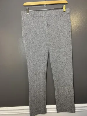 Ann Taylor Pants Womens 2 Gray Herringbone Straight Leg Tweed Dress Slacks Work thumbnail 2
