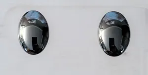 Vintage Stud Earrings Dark Gray Metallic Oval thumbnail 1