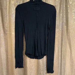 We The Free People Sara Pointelle Turtleneck Stretchy Modal Medium thumbnail 2