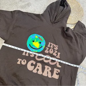 Lonely Ghost Women’s Sweatshirt Hoodie Pullover It’s Cool To Care 2021 Brown XXL thumbnail 13