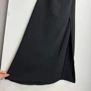NWT ZARA Midi Corset Dress Sz Small Black Open Lace Up Back Side Slit thumbnail 10