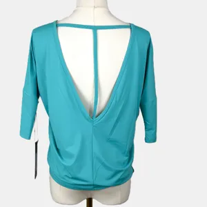 K-Deer Microflex T-Back Aqua Top NWT Small Athleisure Yoga Workout thumbnail 3