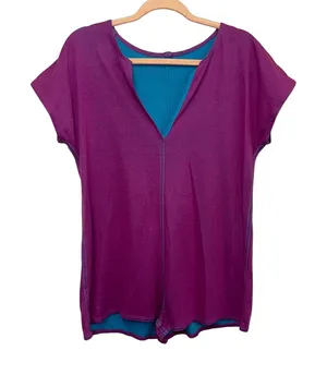 Reversible Purple Blue V-Neck Romper‎ Size Medium Lounge Casual Minimalist thumbnail 1