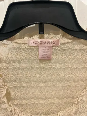 Lace-Trim Sheer Blouse - Cream thumbnail 7