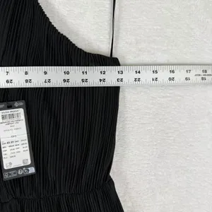 Vero Moda VMAURORA Black Plisse‎ Halterneck Wide Leg Jumpsuit NWT 10304757 XXS thumbnail 4