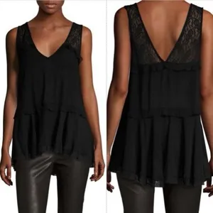 ✨Free People Lace Trapeze Black Sz Small Top✨ thumbnail 8