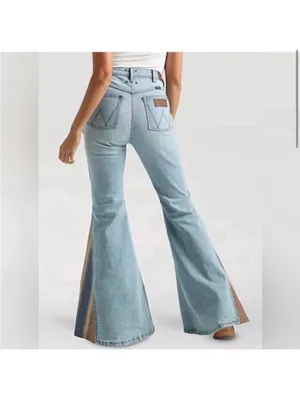 RARE Wrangler X Pendelton Trumpet Flare Jean in Light Wash Denim Size 32 L 32 thumbnail 5