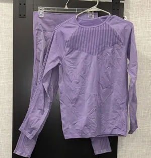 Fabletics Lavender Seamless Long Sleeve Top and Leggings Set size L/XL thumbnail 1