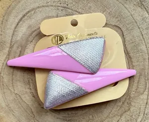 Vintage 90s set pink abstract hair clips thumbnail 1