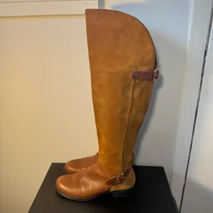 Naturalizer January Wide Calf Brown Leather Suede Over‎ Knee Riding Boots 5.5 M thumbnail 5
