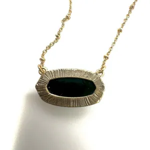 Black and gold tone pendant necklace thumbnail 6