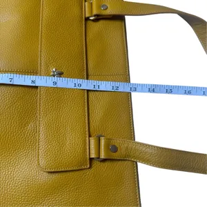 Ora Delphine Eden Leather Tote Bag Mustard Yellow No Shoulder Strap thumbnail 14